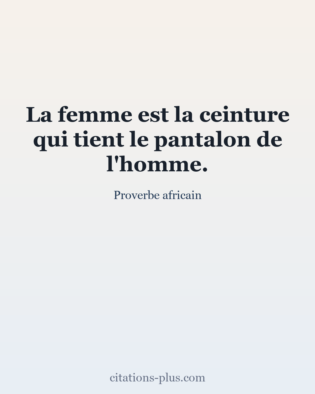 Carte Premium clair — Proverbe africain