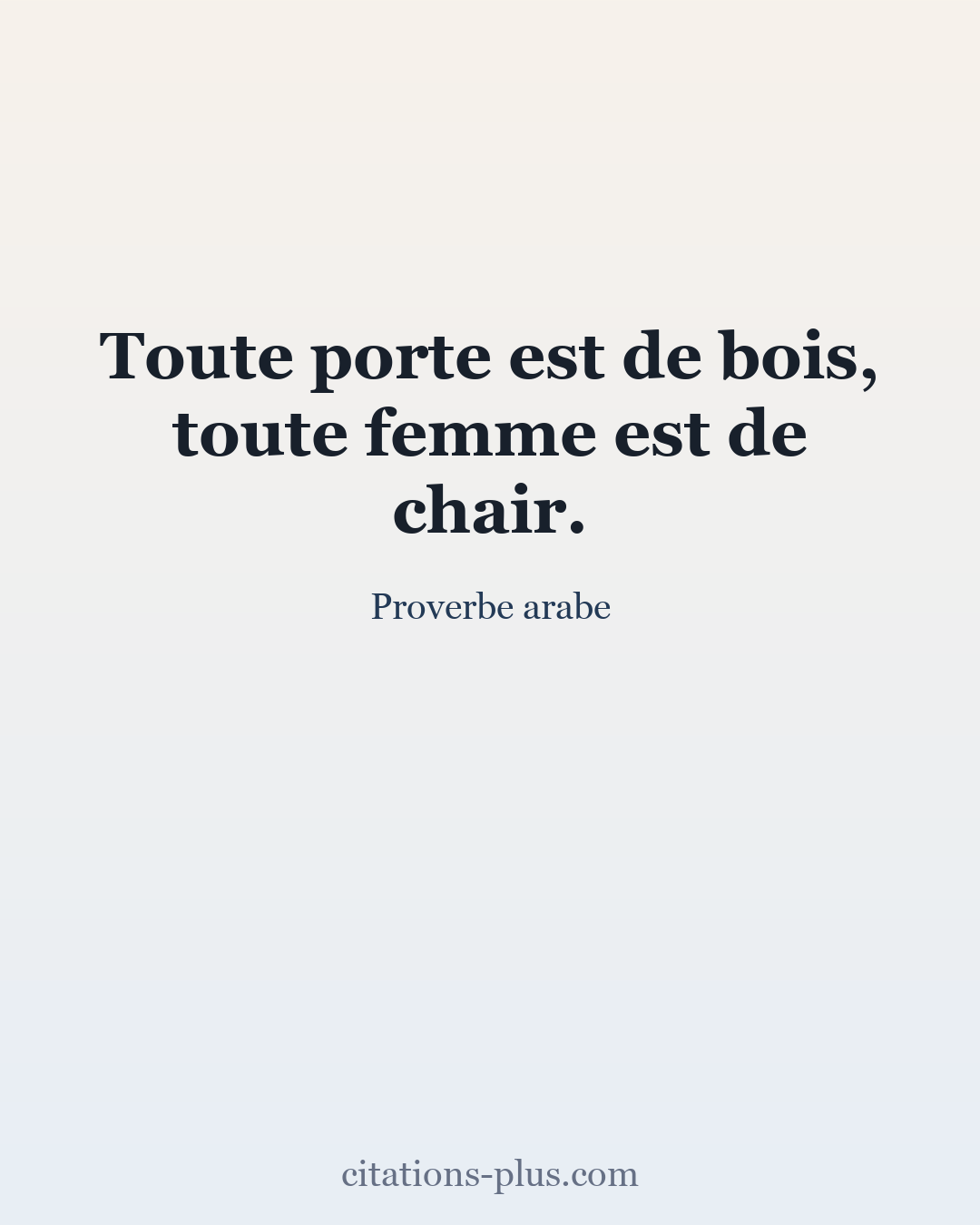 Carte Premium clair — Proverbe arabe
