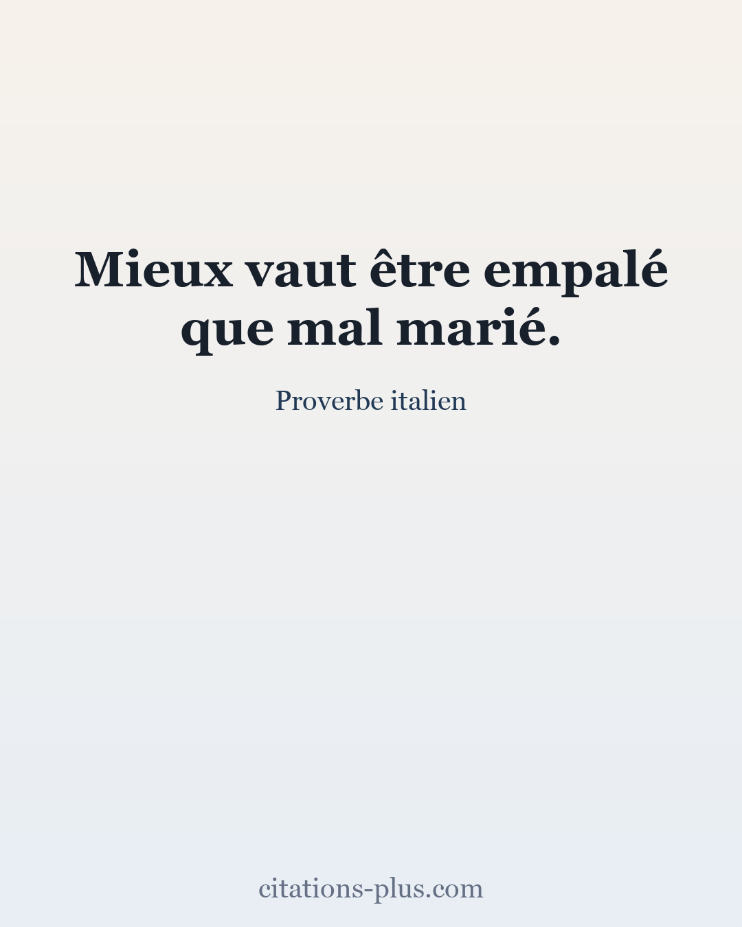Carte Premium clair — Proverbe italien