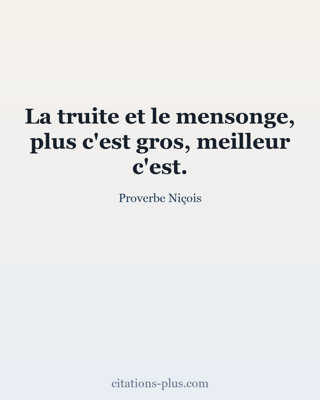 Carte Premium clair — Proverbe Niçois