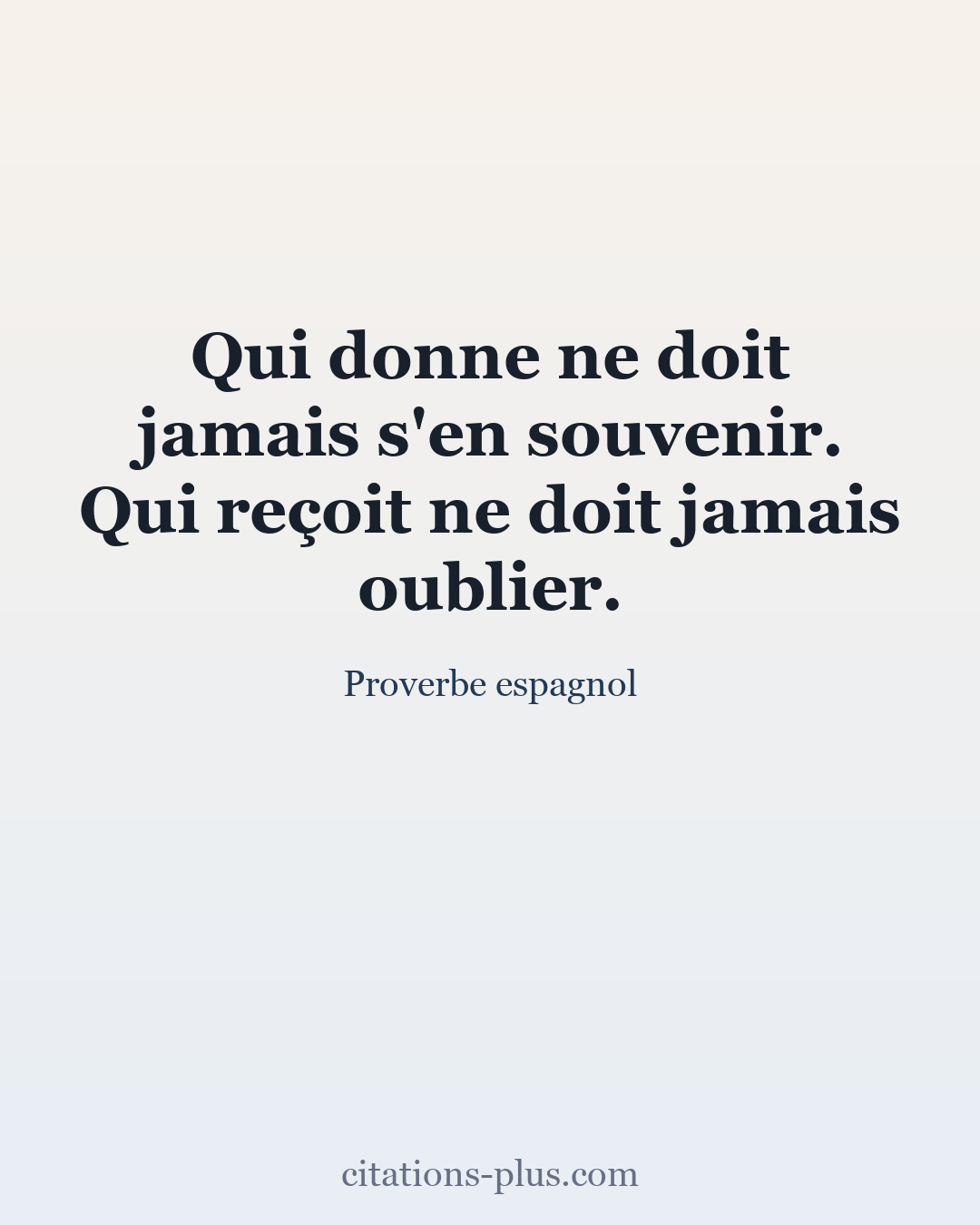 Carte Premium clair — Proverbe espagnol