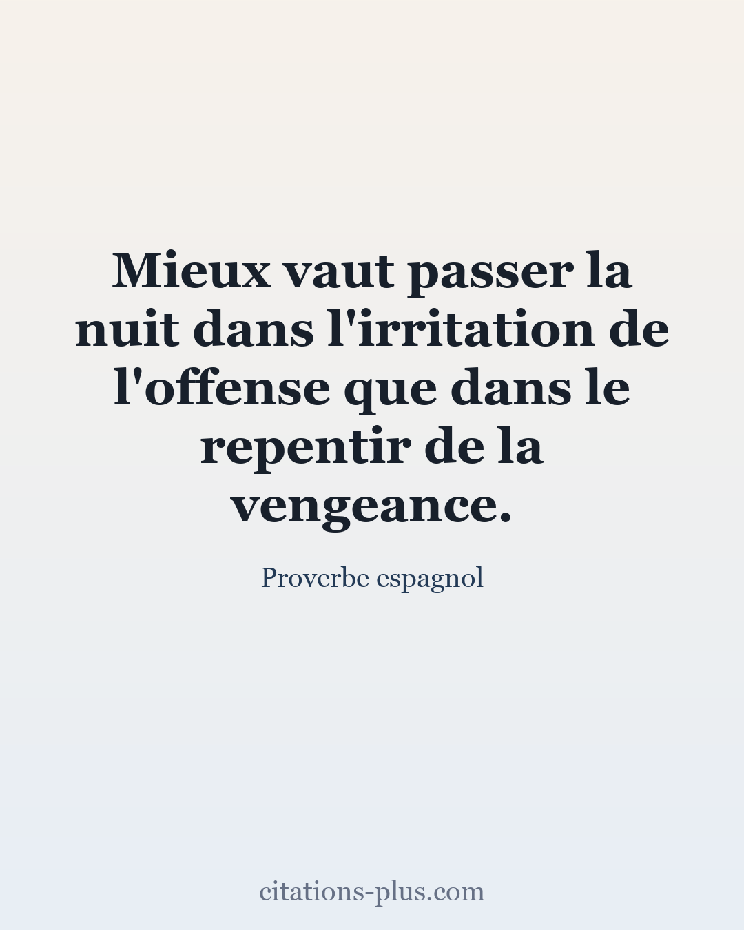Carte Premium clair — Proverbe espagnol