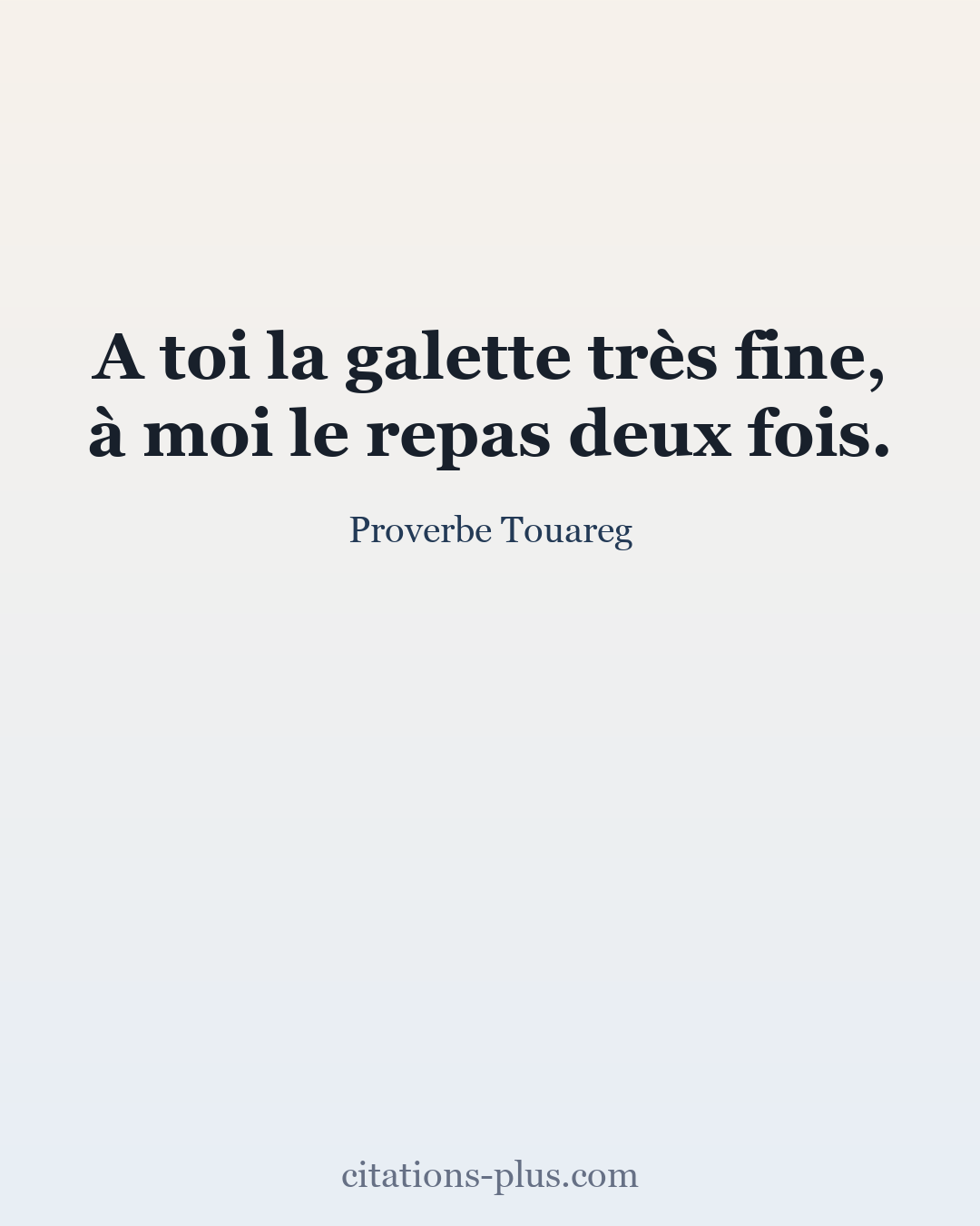 Carte Premium clair — Proverbe Touareg