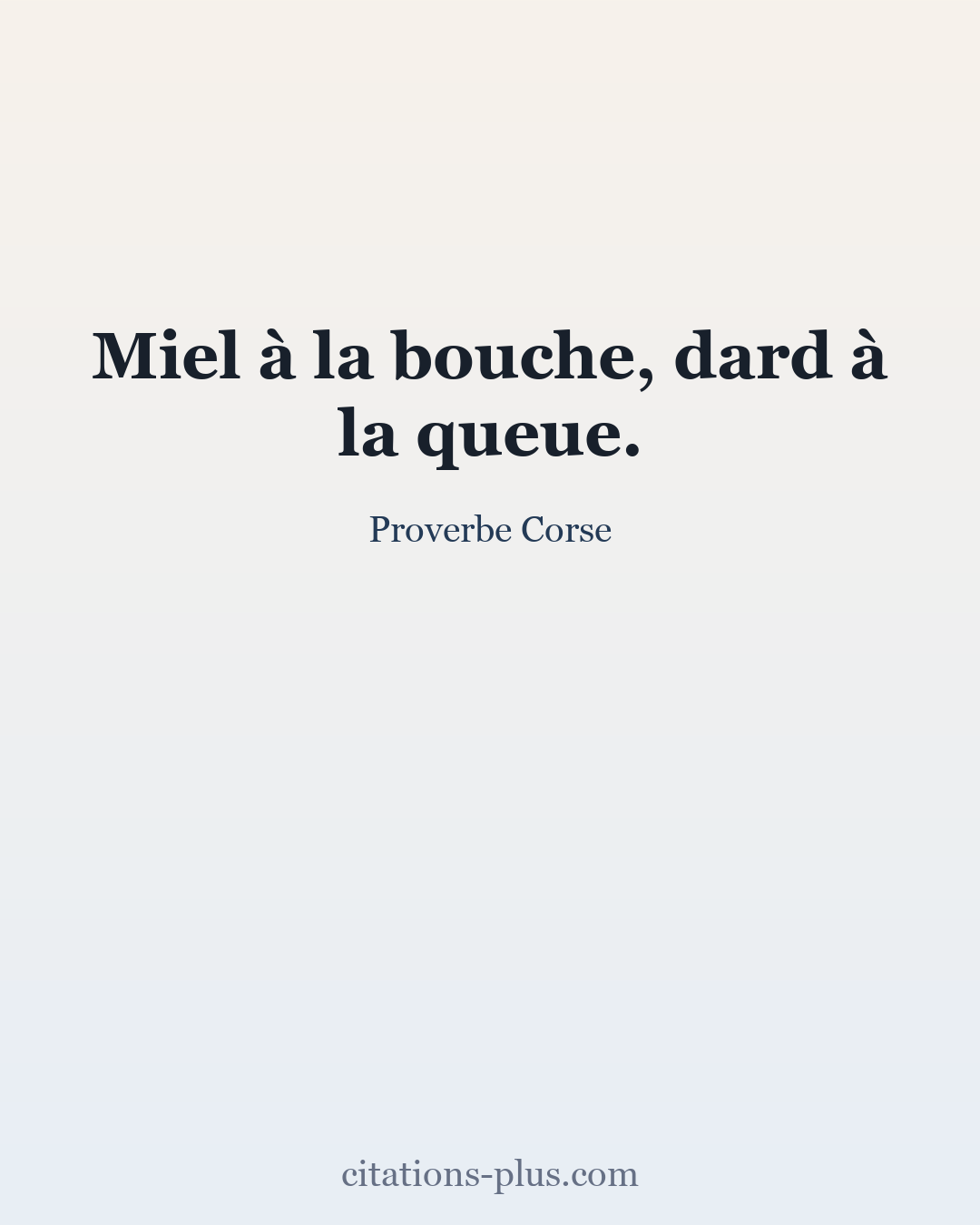 Carte Premium clair — Proverbe Corse