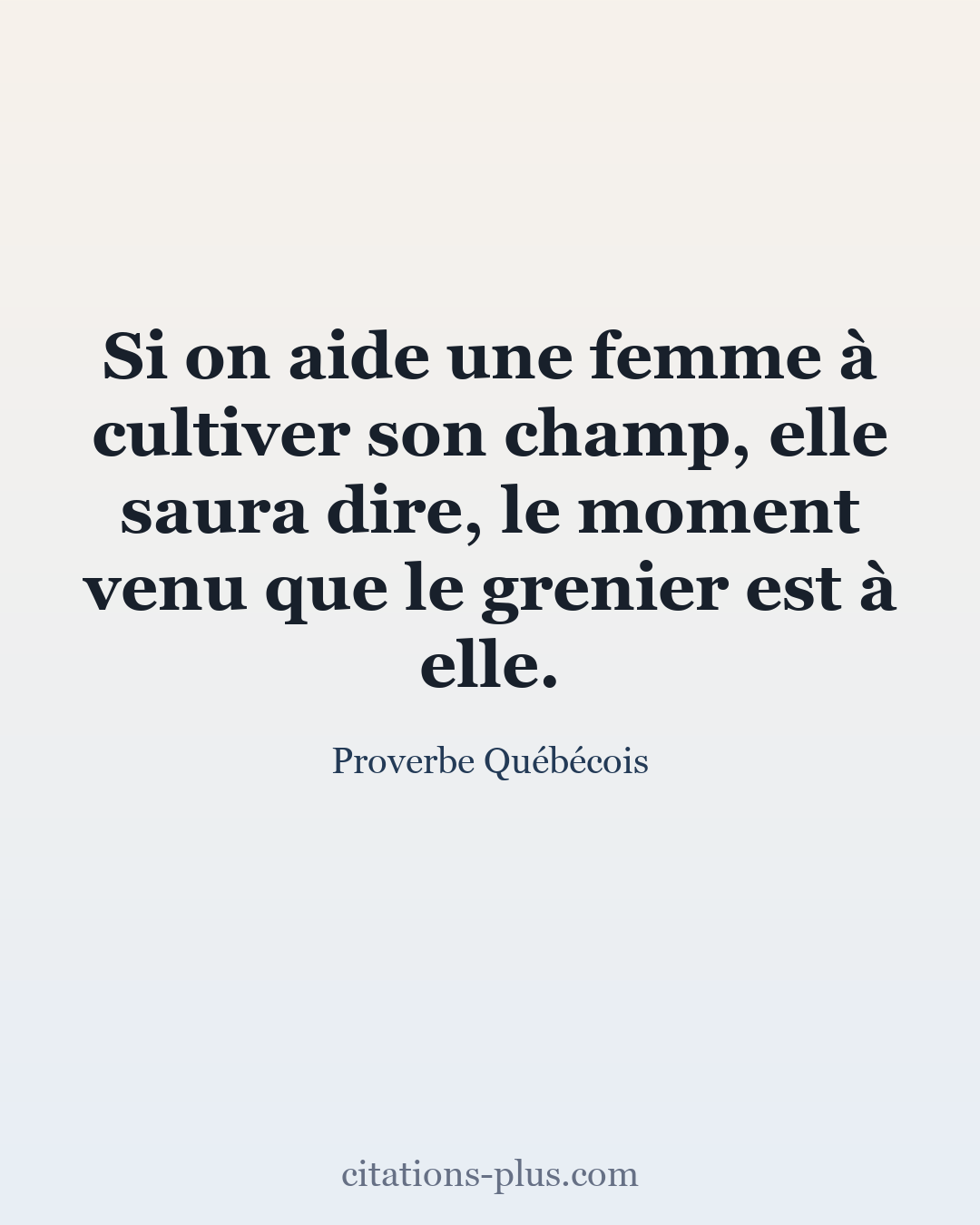 Carte Premium clair — Proverbe Québécois