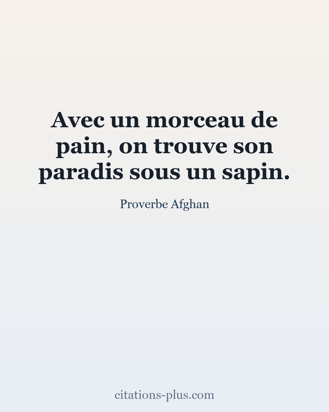 Carte Premium clair — Proverbe Afghan