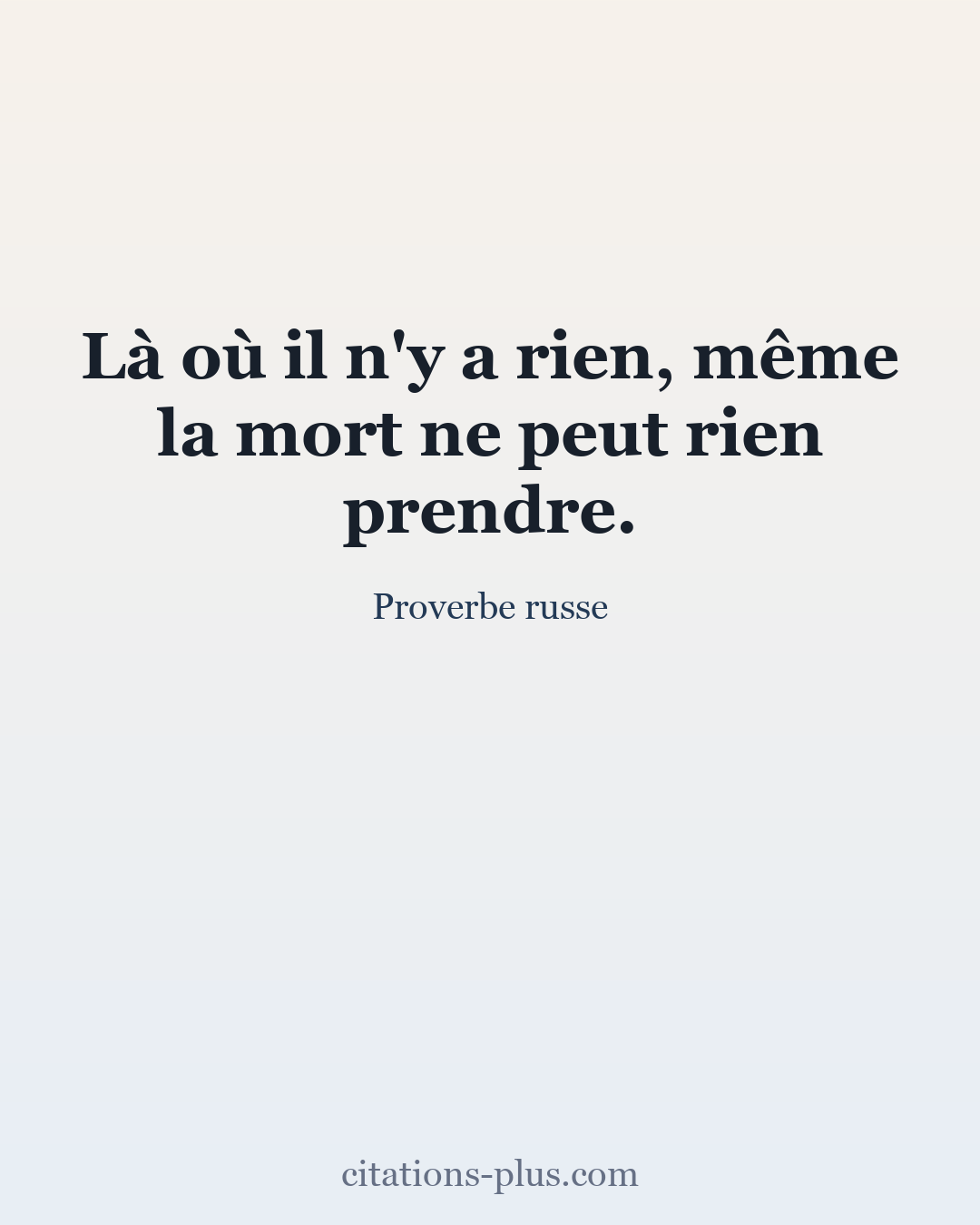 Carte Premium clair — Proverbe russe