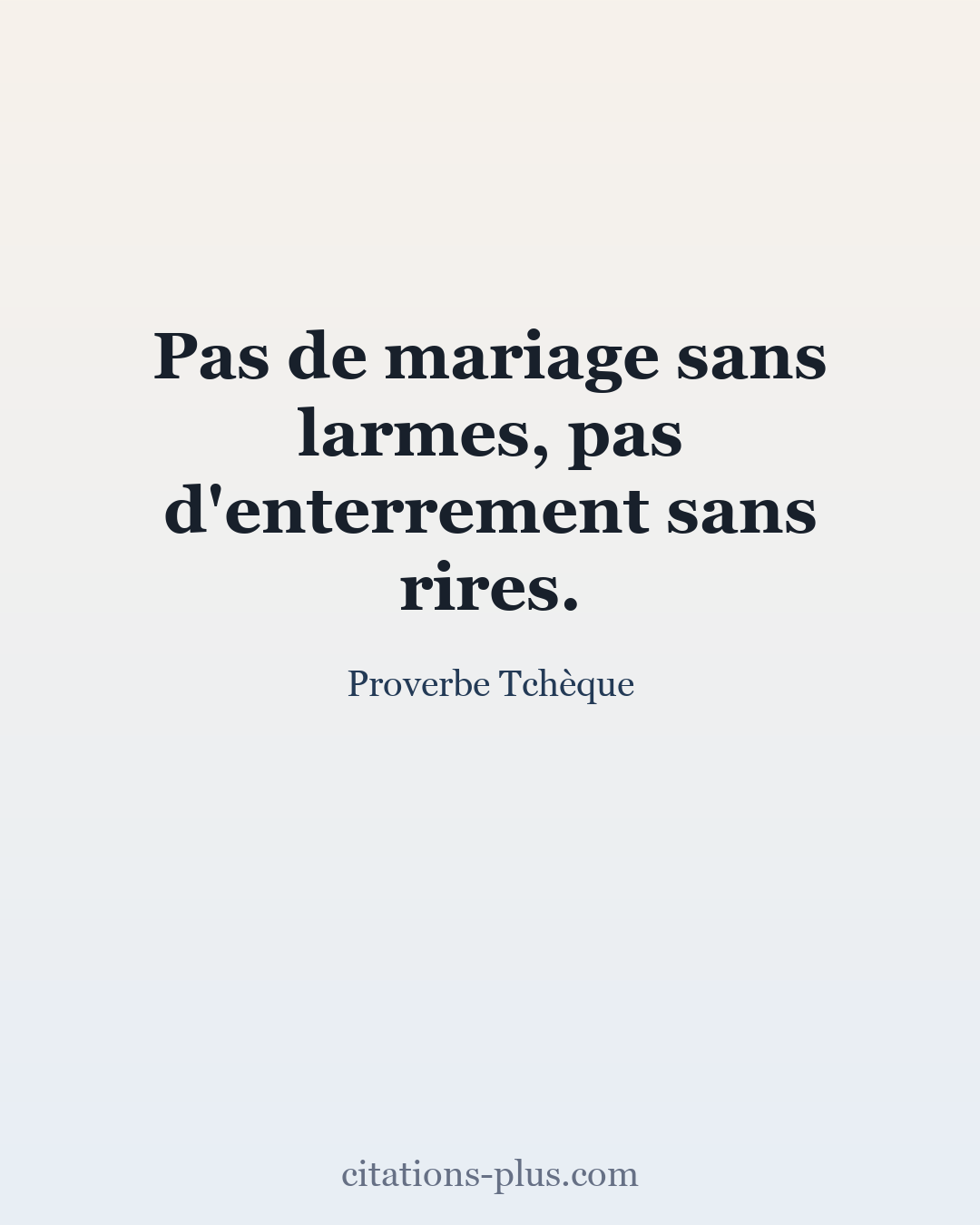 Carte Premium clair — Proverbe Tchèque