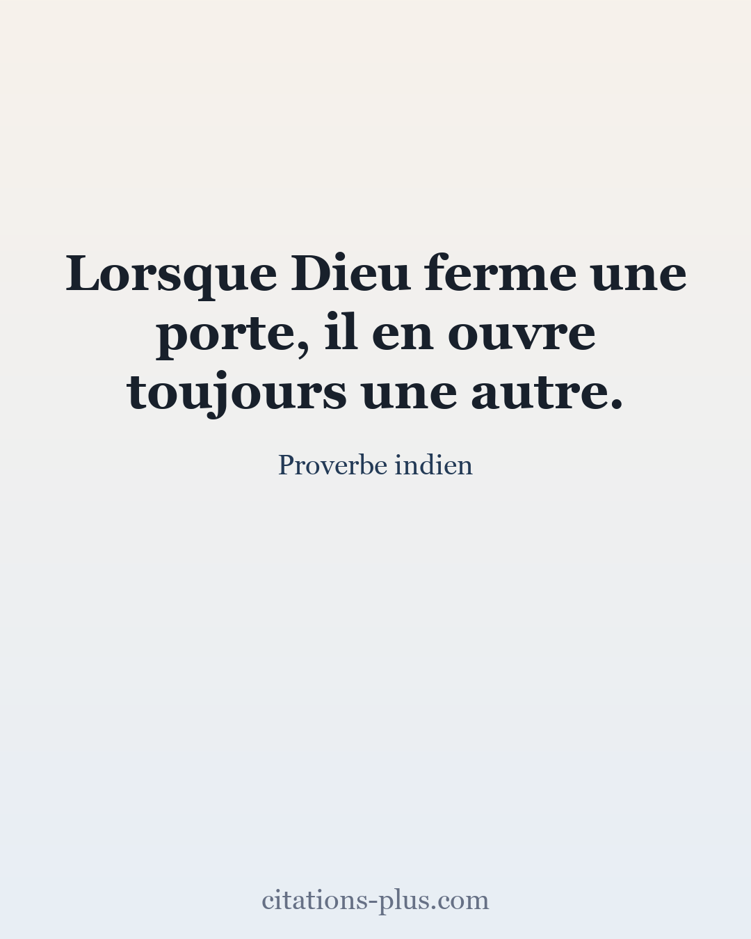 Carte Premium clair — Proverbe indien