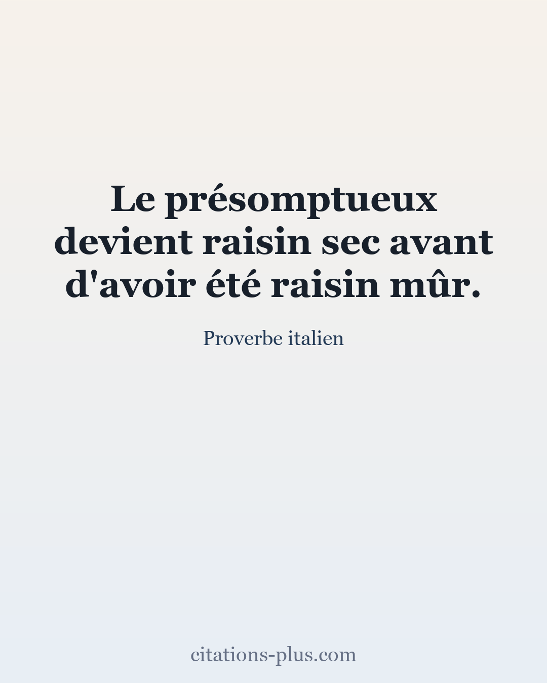 Carte Premium clair — Proverbe italien