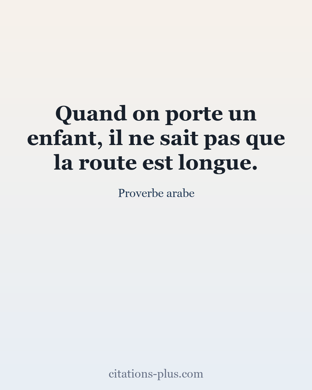 Carte Premium clair — Proverbe arabe
