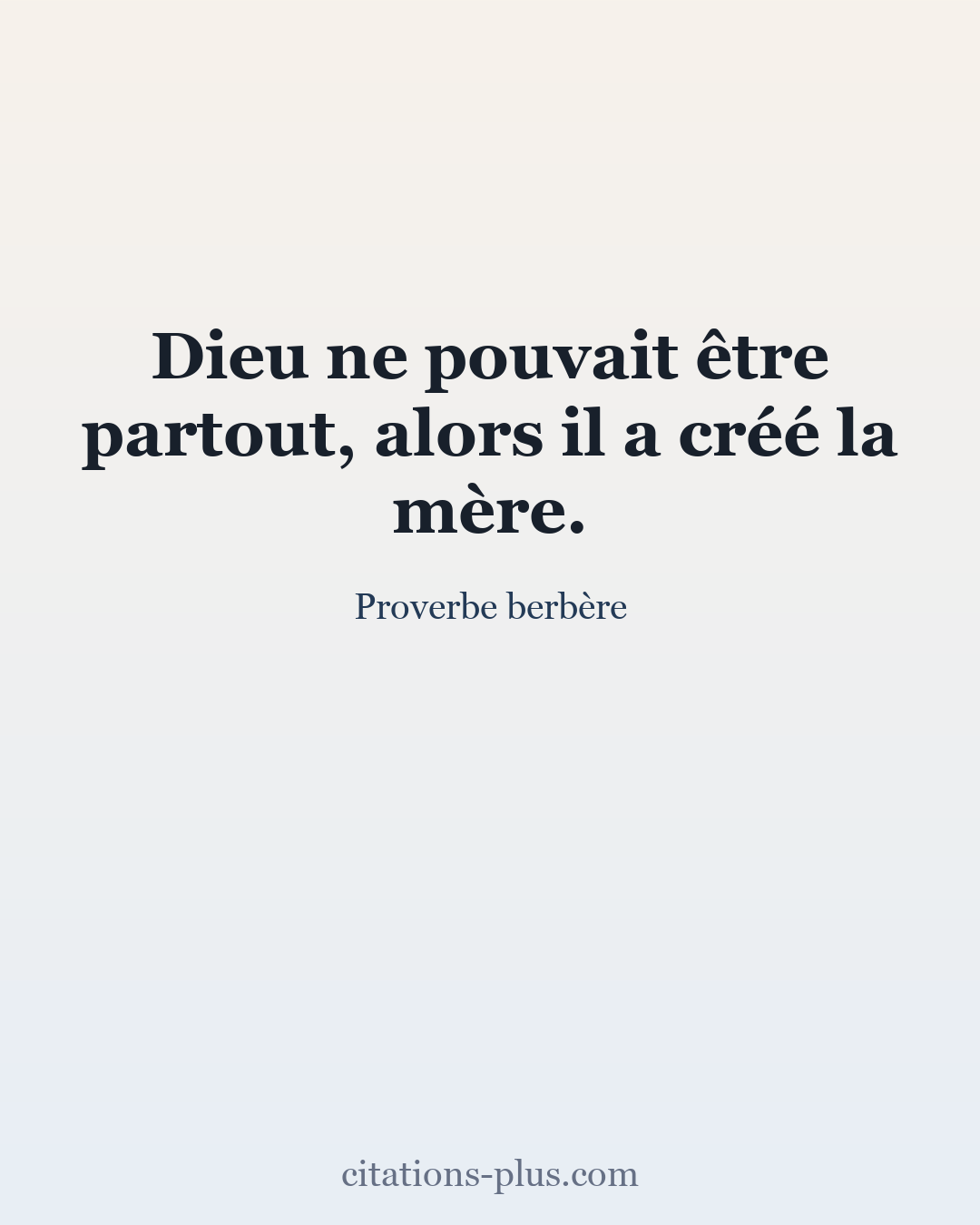 Carte Premium clair — Proverbe berbère