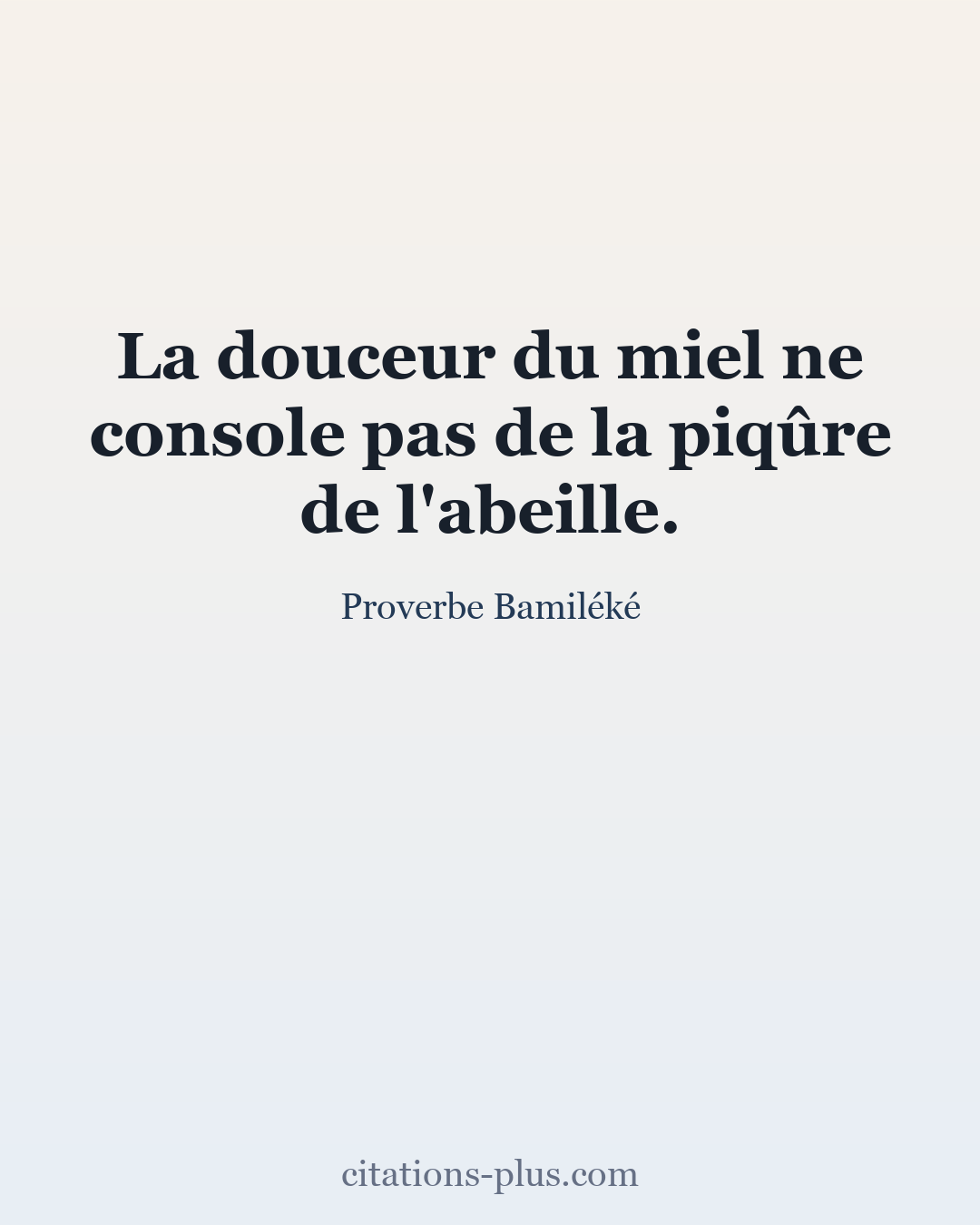 Carte Premium clair — Proverbe Bamiléké