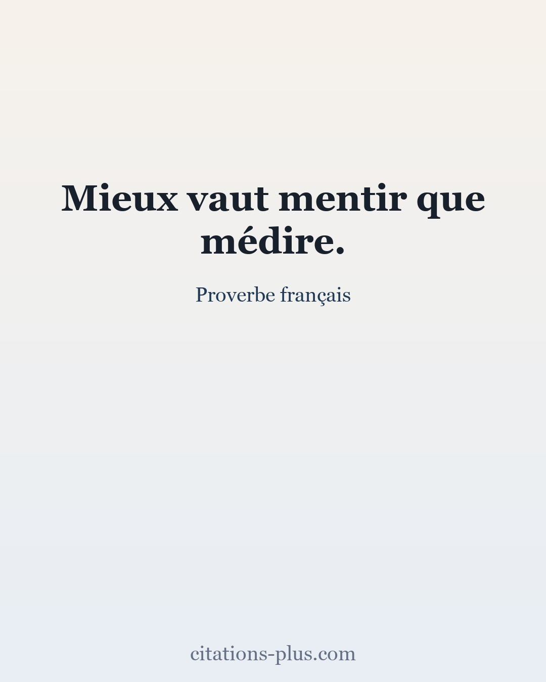 Carte Premium clair — Proverbe français