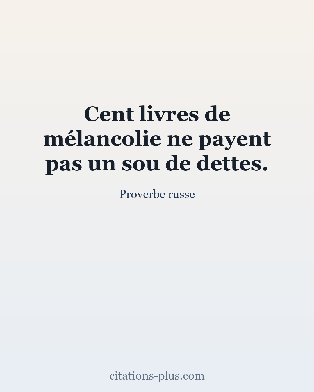 Carte Premium clair — Proverbe russe