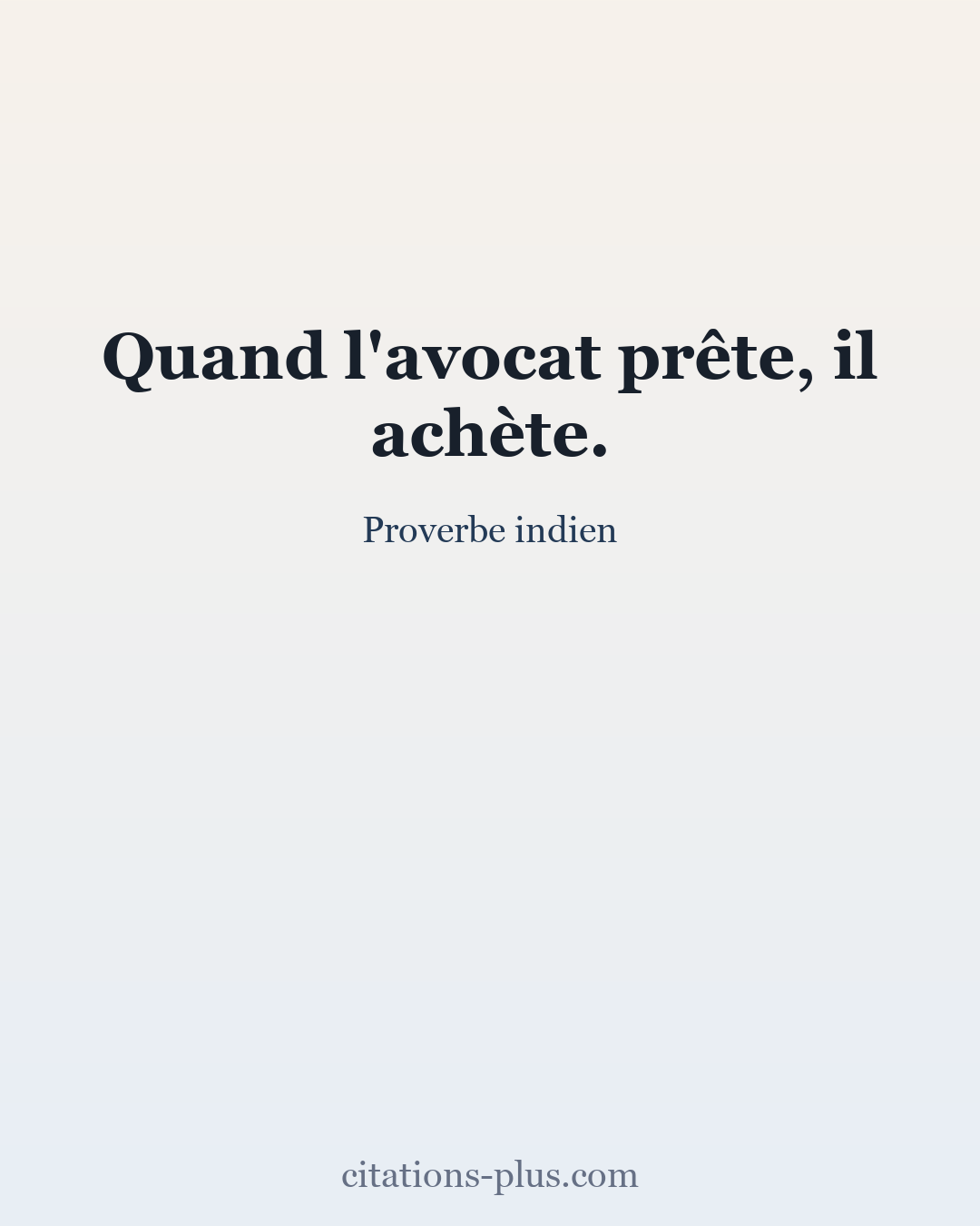 Carte Premium clair — Proverbe indien