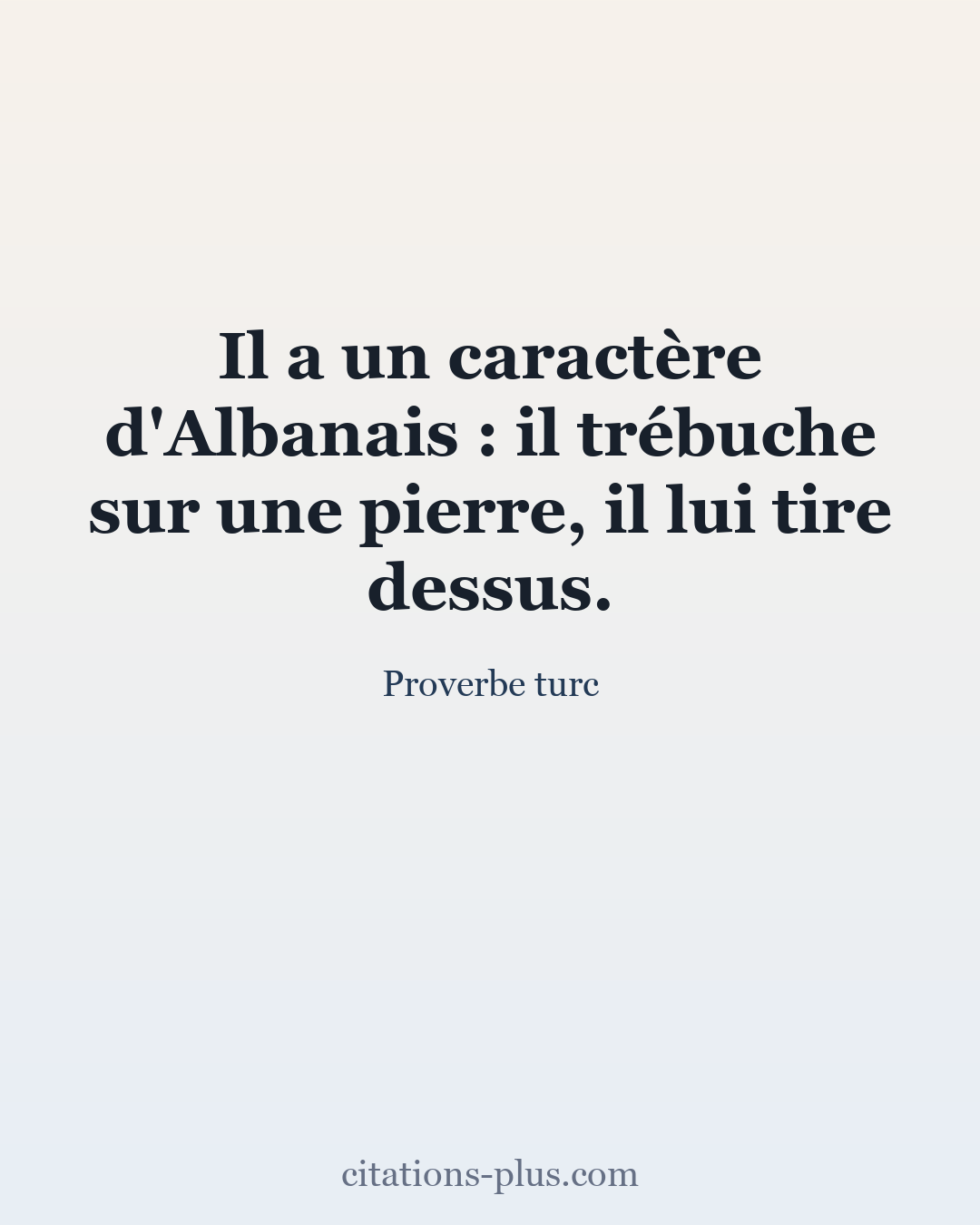Carte Premium clair — Proverbe turc