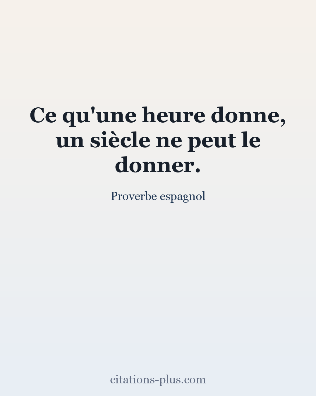 Carte Premium clair — Proverbe espagnol