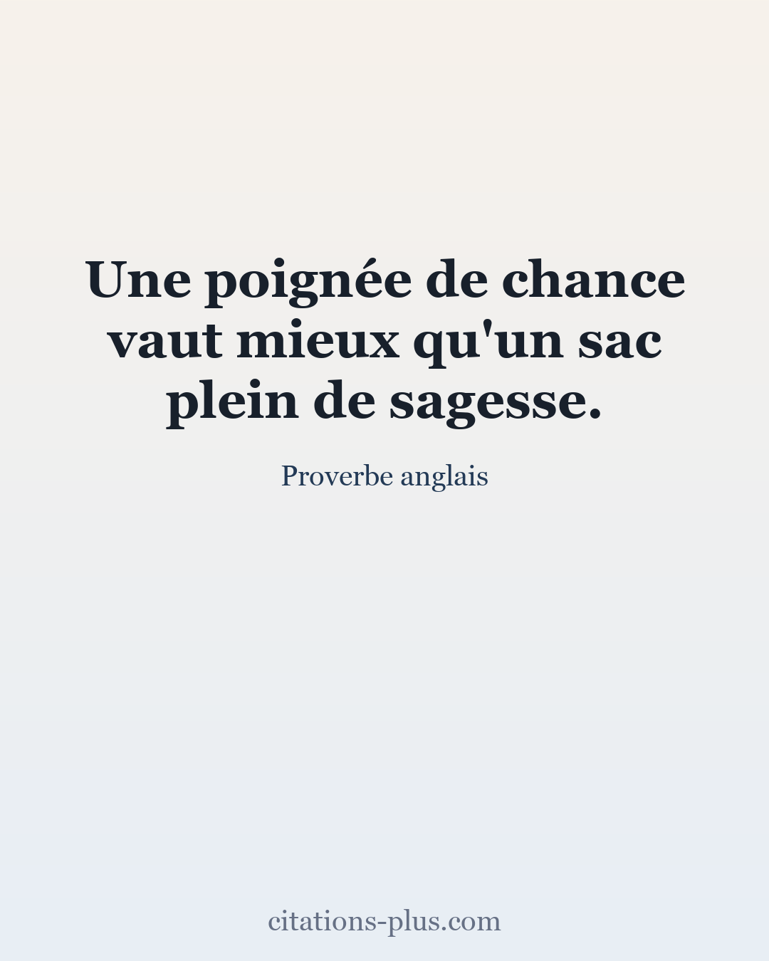 Carte Premium clair — Proverbe anglais