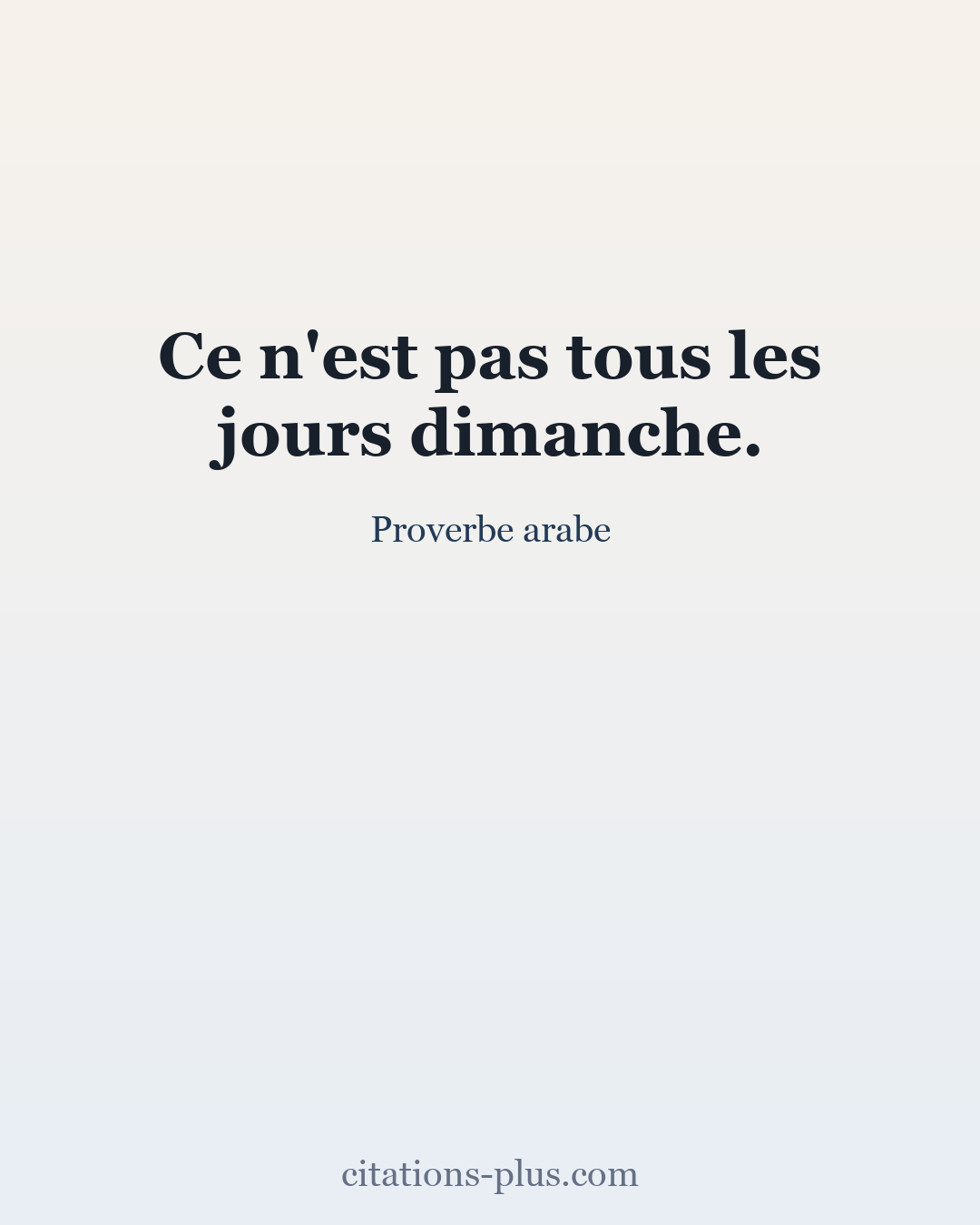 Carte Premium clair — Proverbe arabe