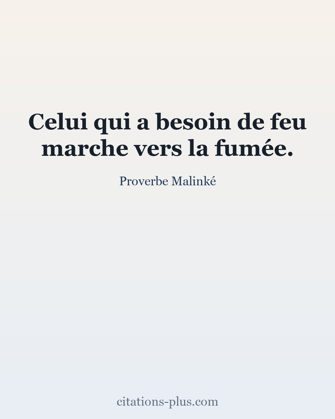 Carte Premium clair — Proverbe Malinké