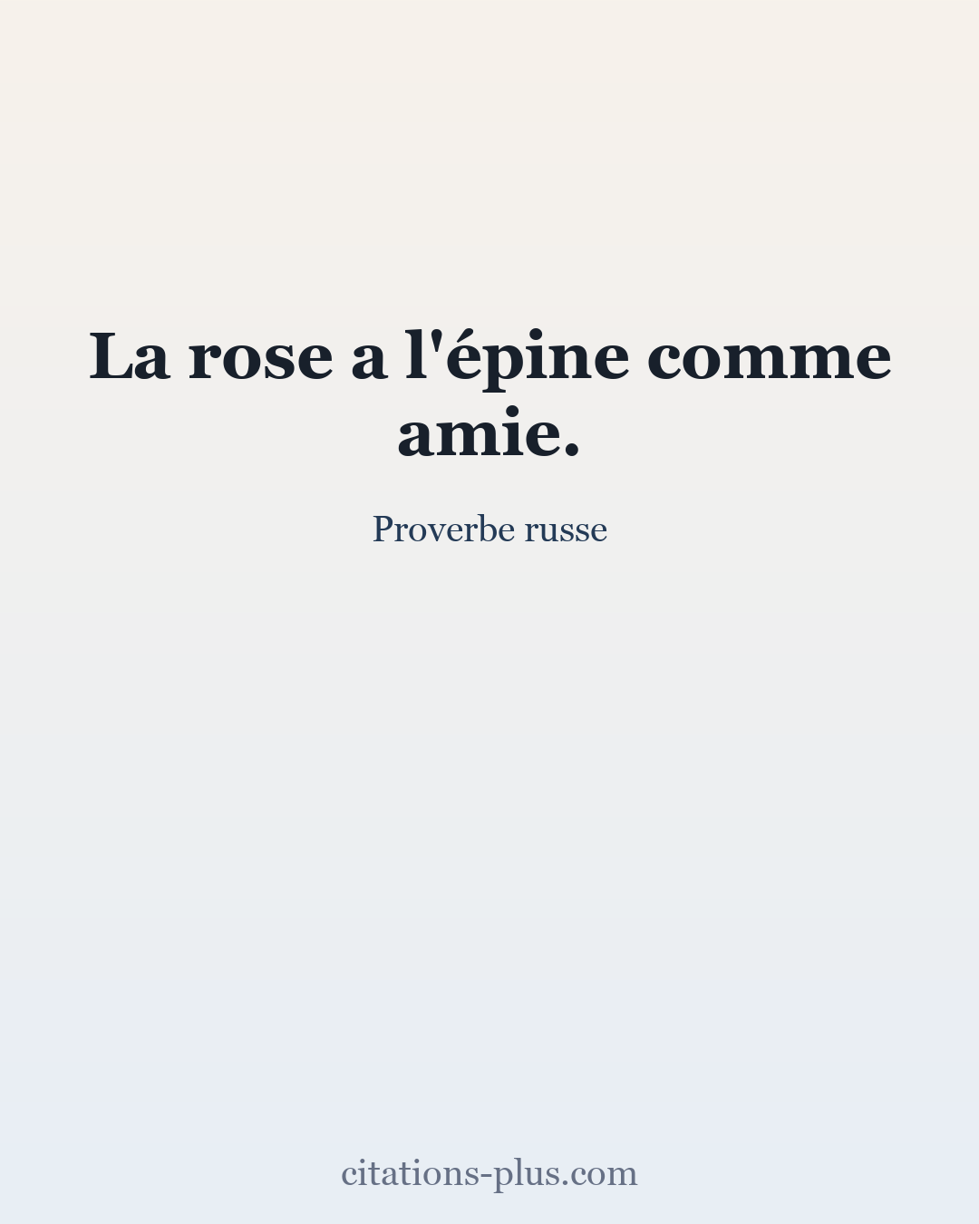 Carte Premium clair — Proverbe russe