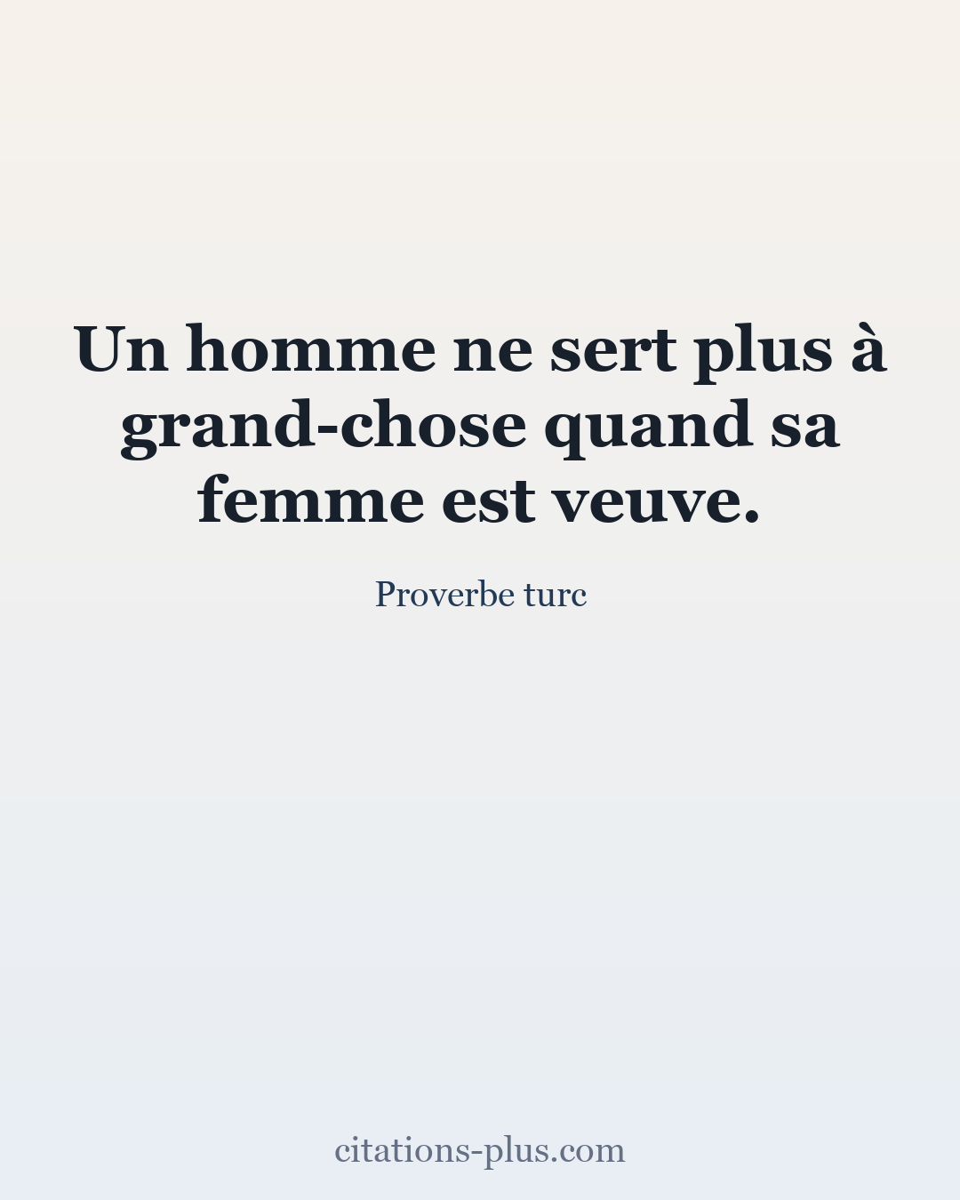 Carte Premium clair — Proverbe turc