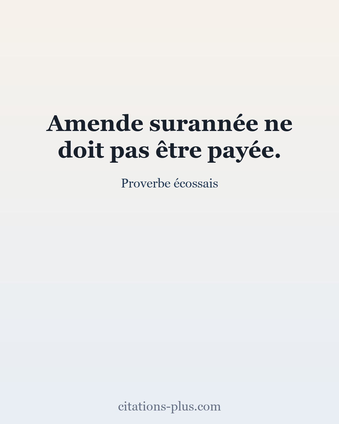 Carte Premium clair — Proverbe écossais