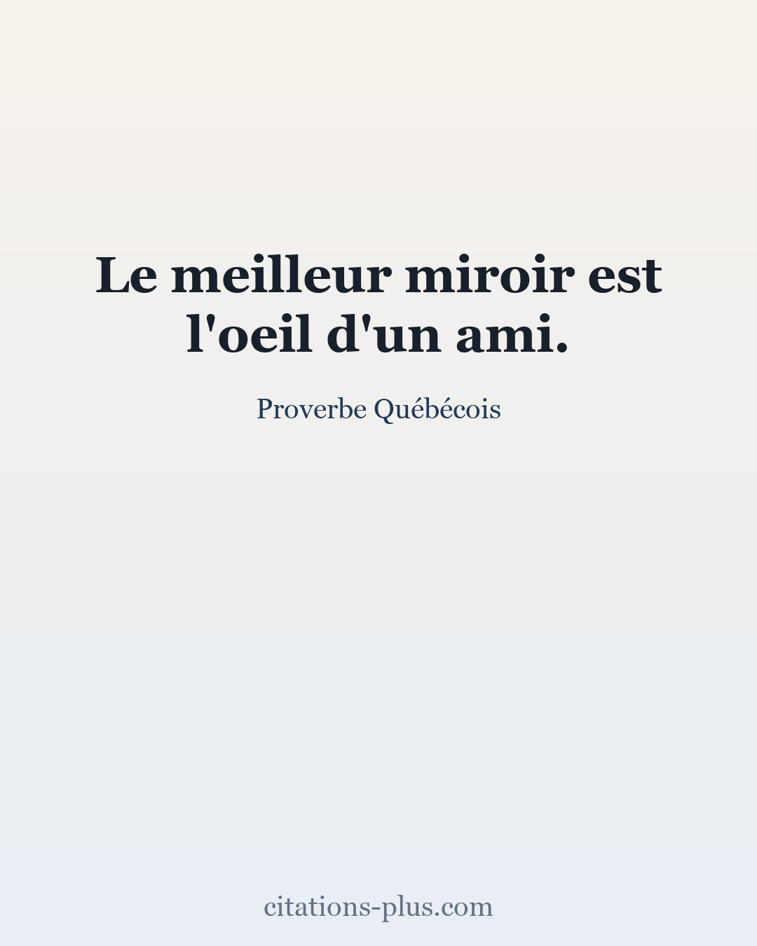 Carte Premium clair — Proverbe Québécois