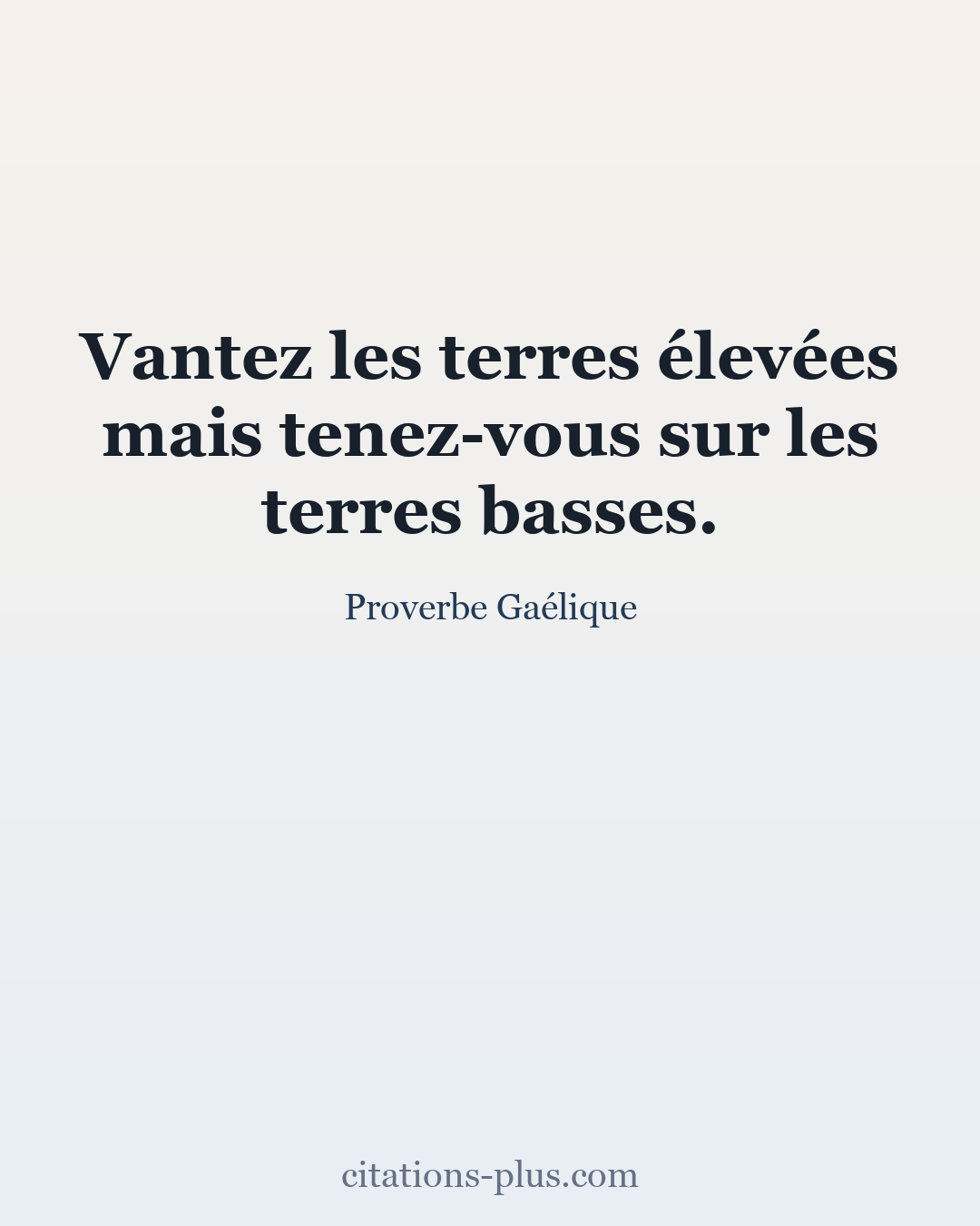 Carte Premium clair — Proverbe Gaélique