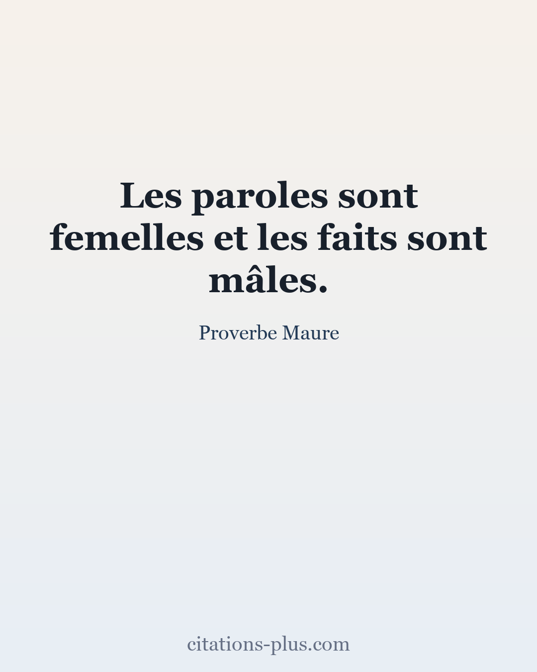 Carte Premium clair — Proverbe Maure