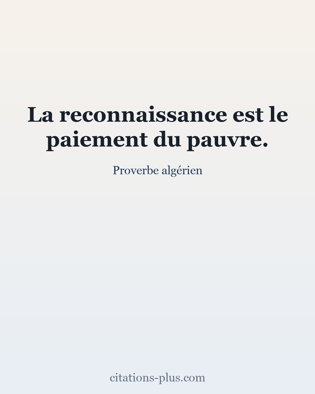 Carte Premium clair — Proverbe algérien