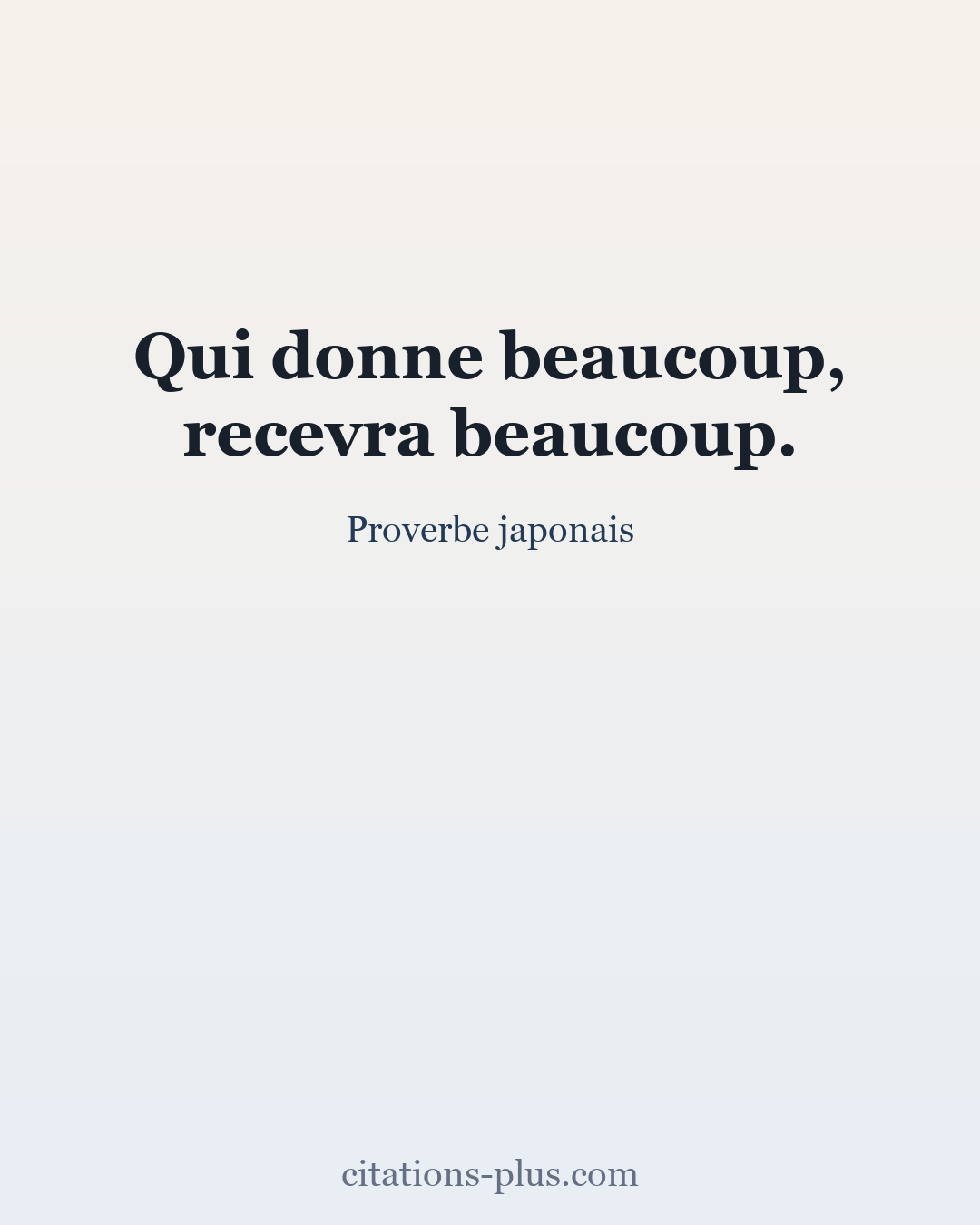 Carte Premium clair — Proverbe japonais
