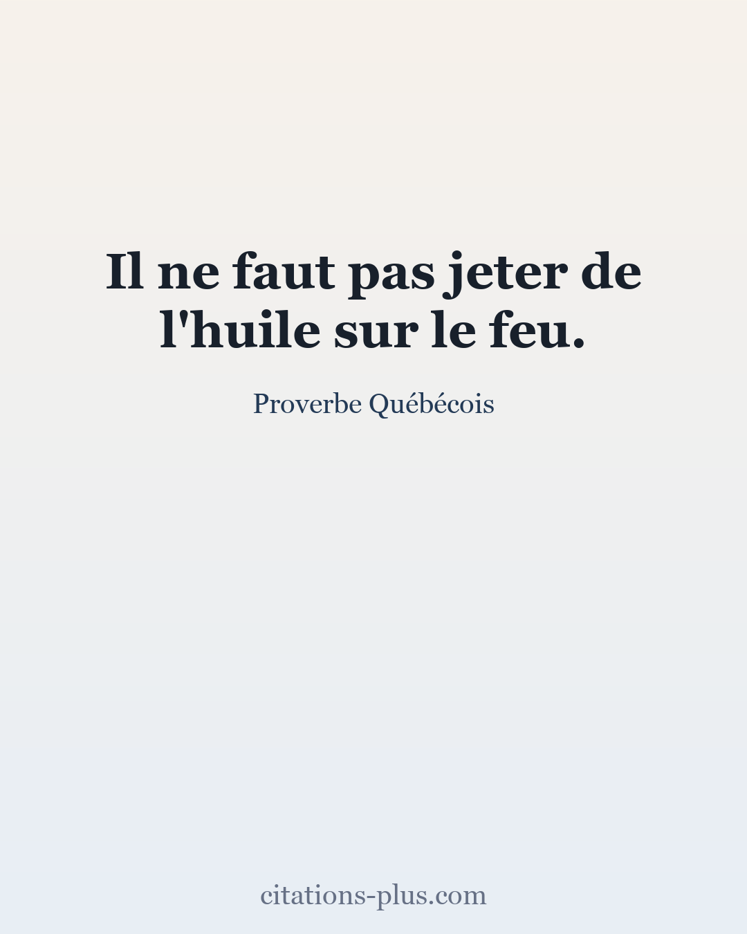 Carte Premium clair — Proverbe Québécois