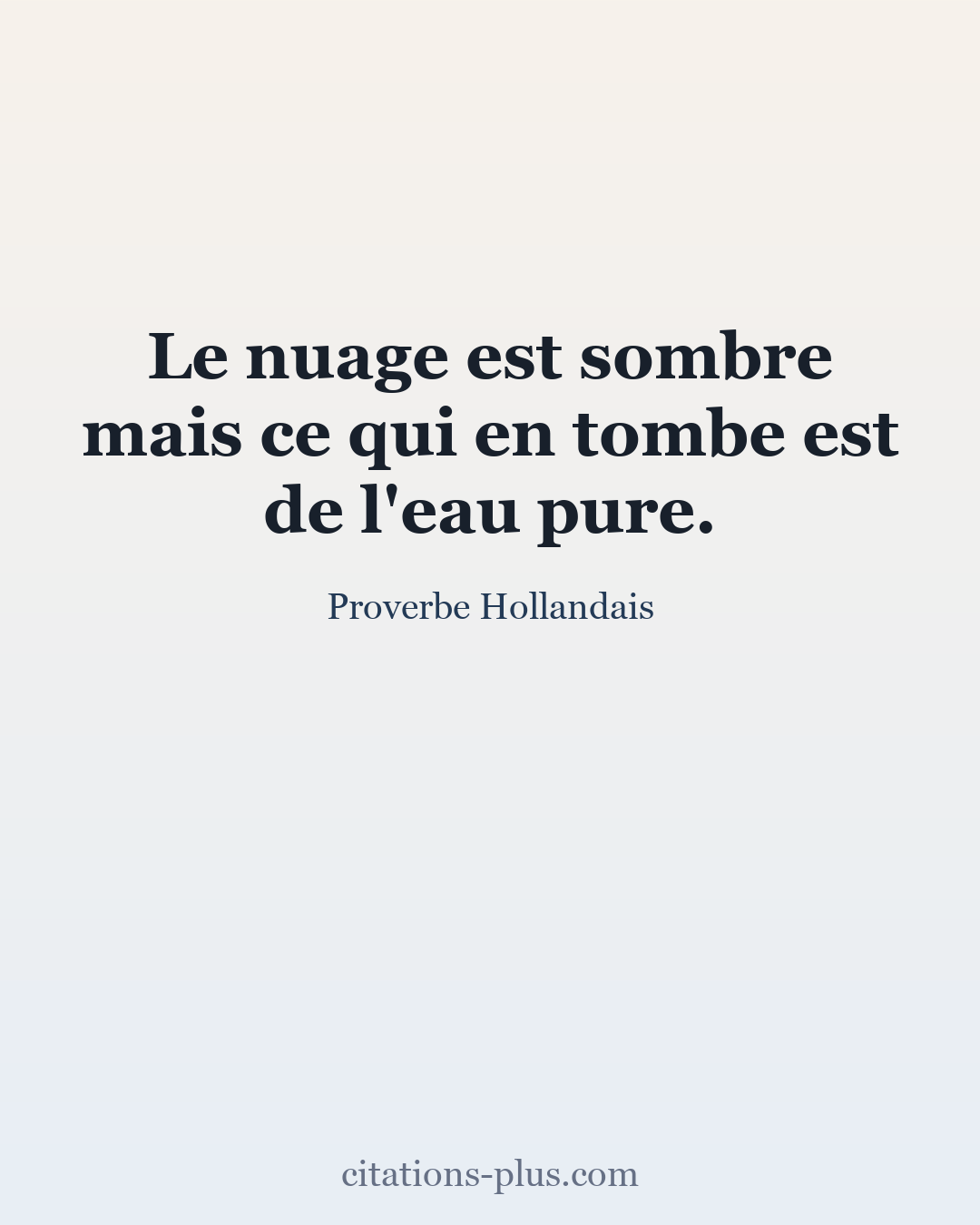 Carte Premium clair — Proverbe Hollandais