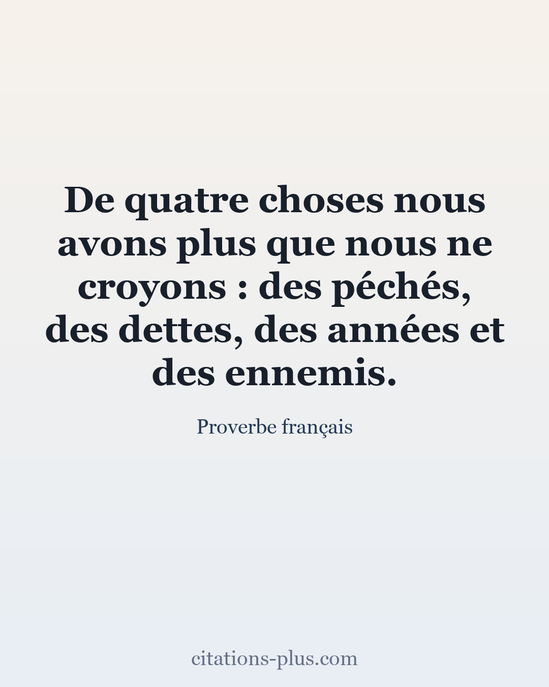 Carte Premium clair — Proverbe français