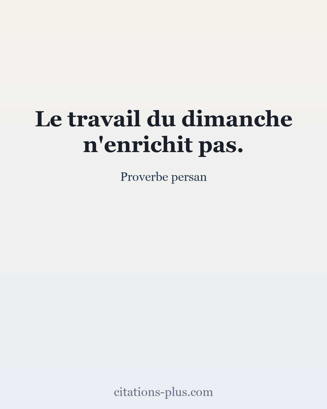 Carte Premium clair — Proverbe persan