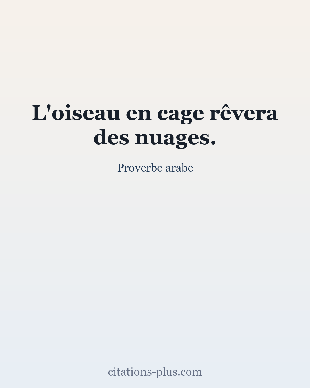 Carte Premium clair — Proverbe arabe