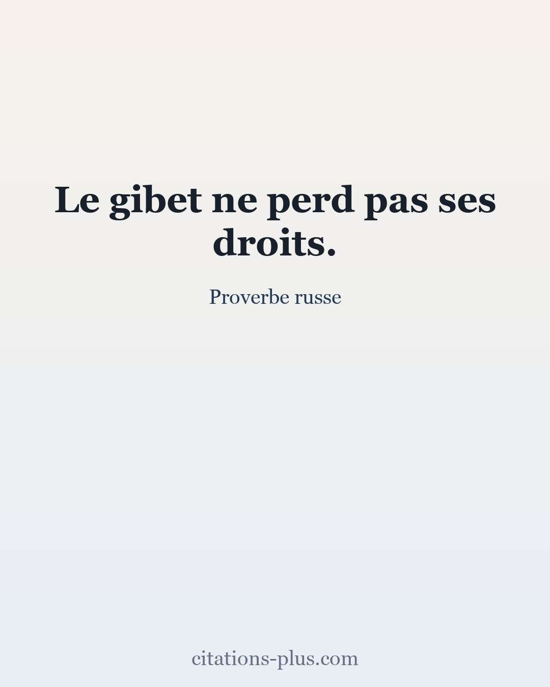 Carte Premium clair — Proverbe russe
