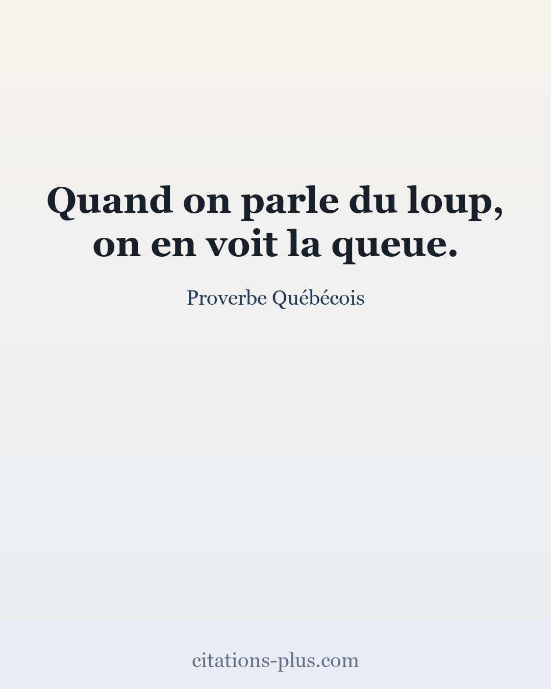 Carte Premium clair — Proverbe Québécois
