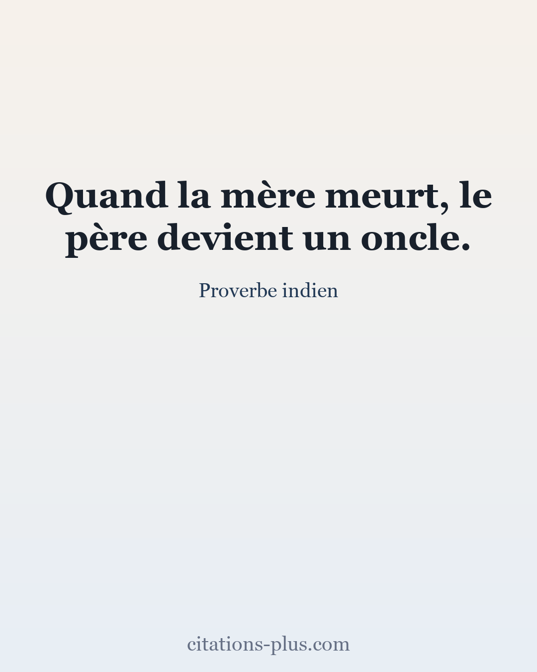 Carte Premium clair — Proverbe indien