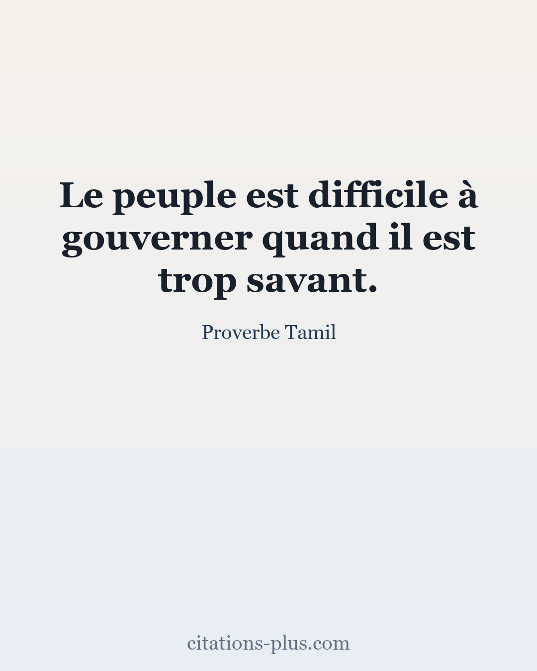 Carte Premium clair — Proverbe Tamil