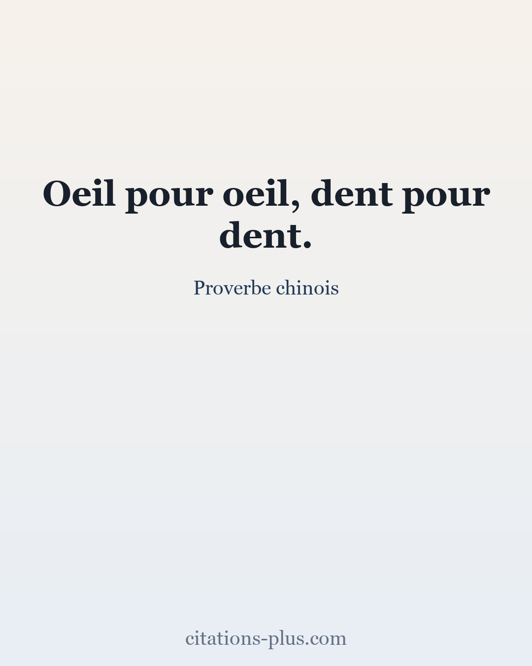 Carte Premium clair — Proverbe chinois