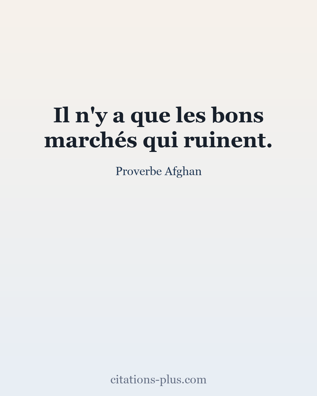 Carte Premium clair — Proverbe Afghan