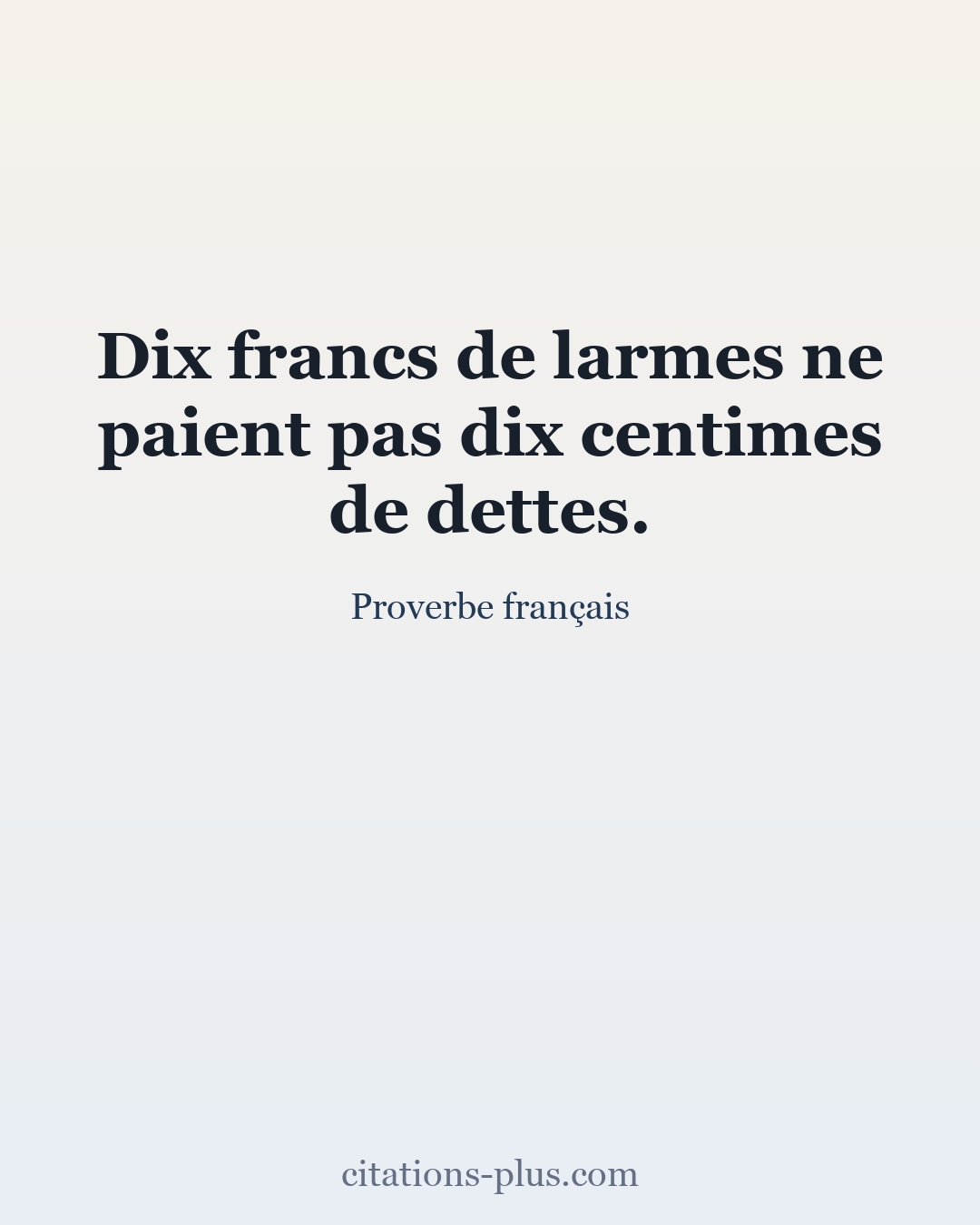 Carte Premium clair — Proverbe français