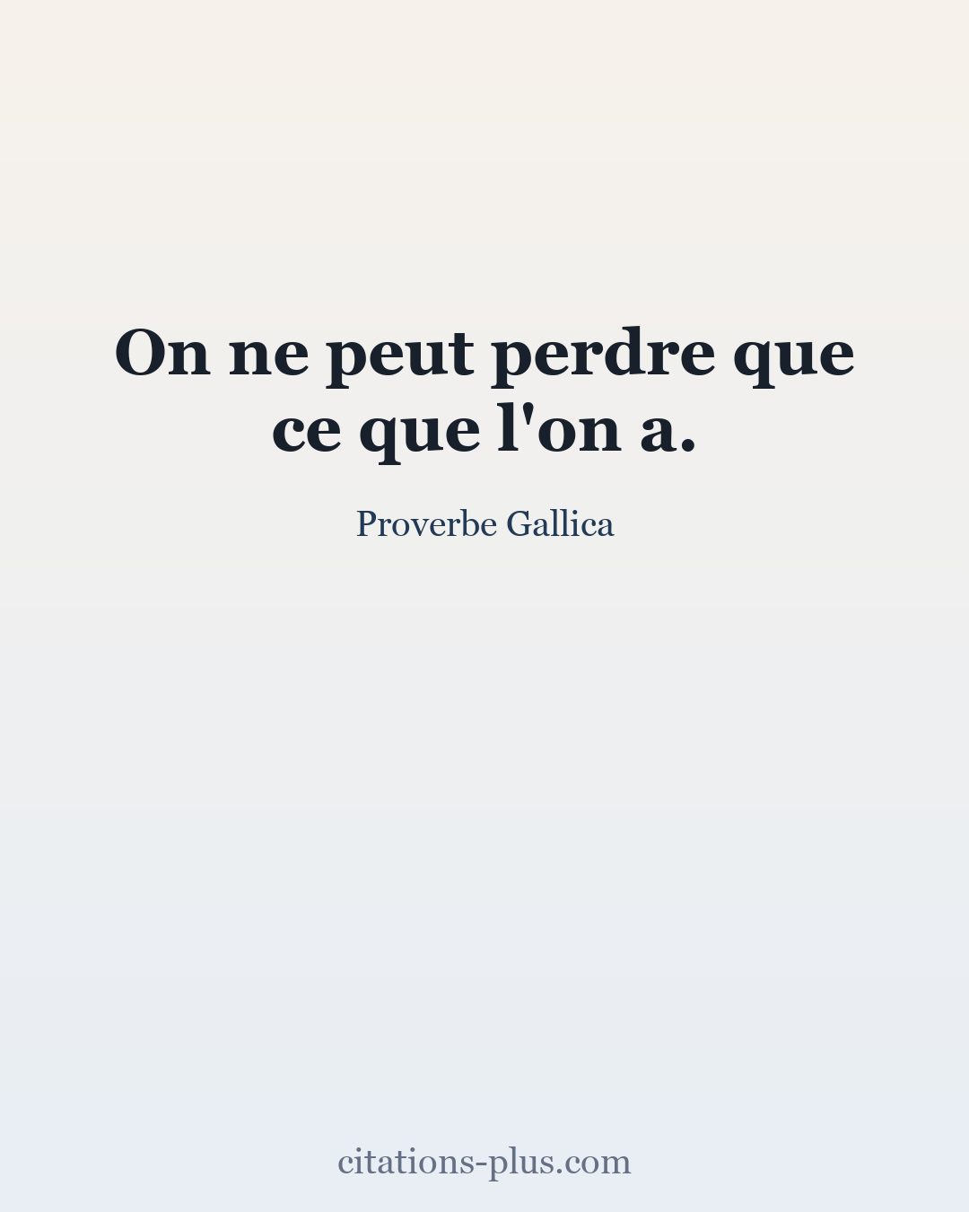 Carte Premium clair — Proverbe Gallica