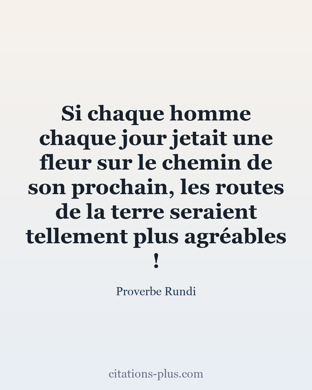 Carte Premium clair — Proverbe Rundi