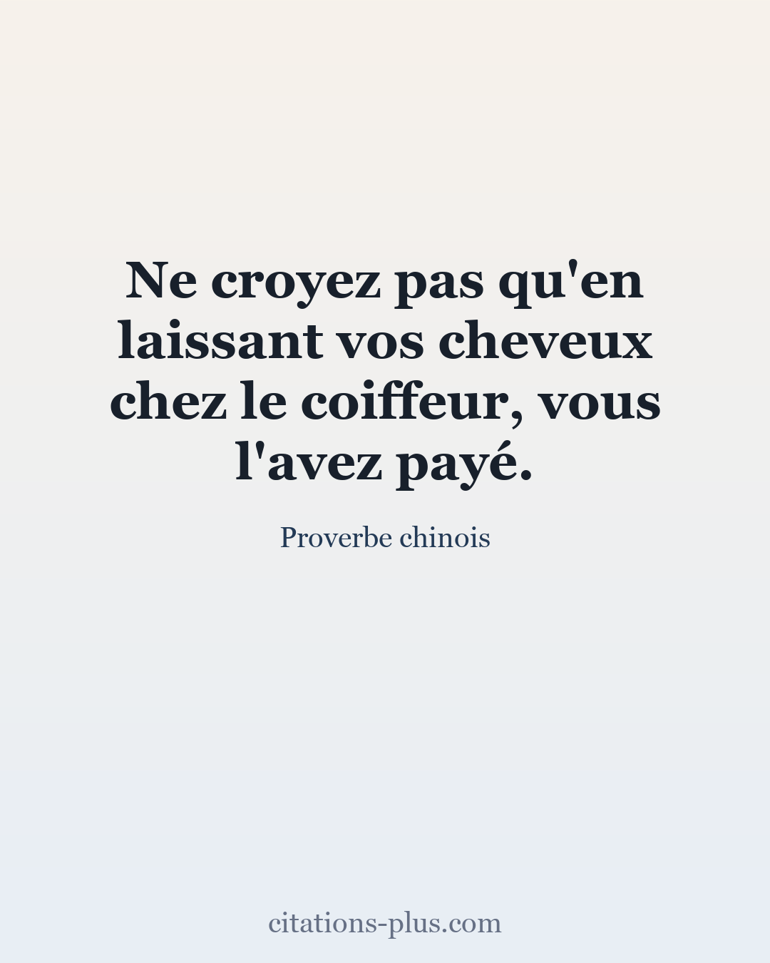Carte Premium clair — Proverbe chinois