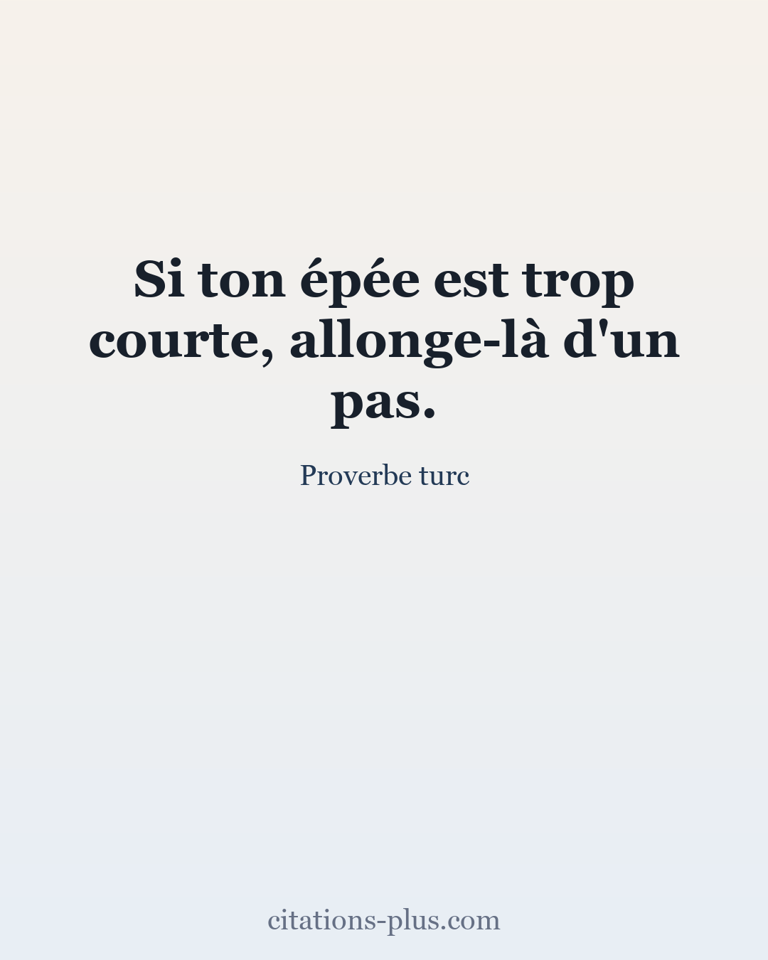 Carte Premium clair — Proverbe turc