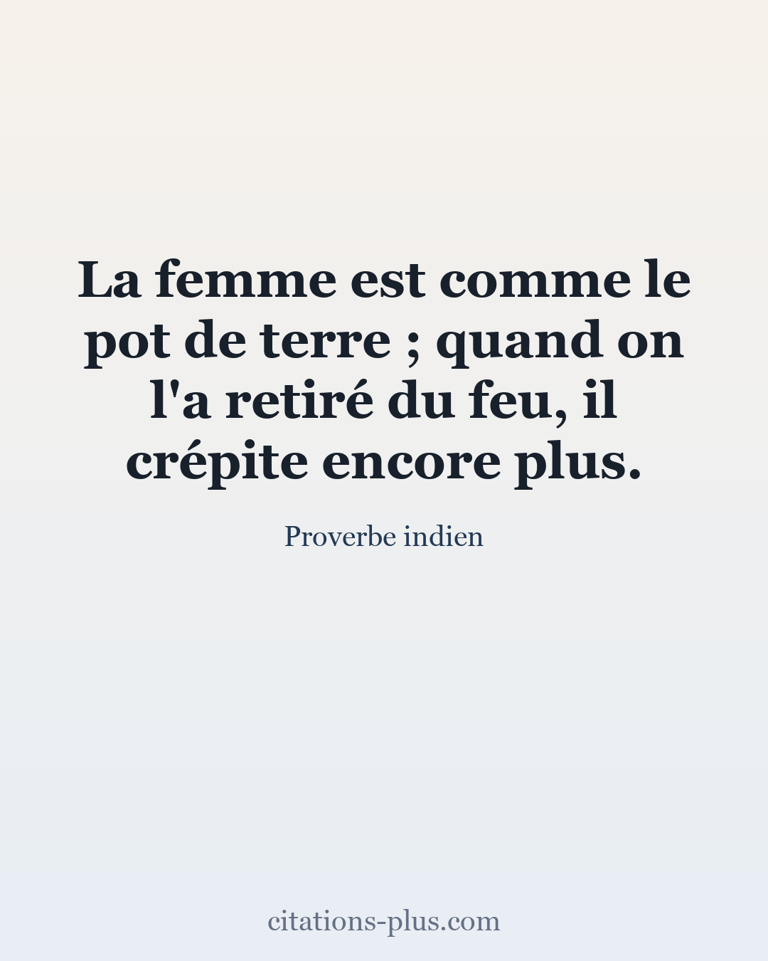 Carte Premium clair — Proverbe indien
